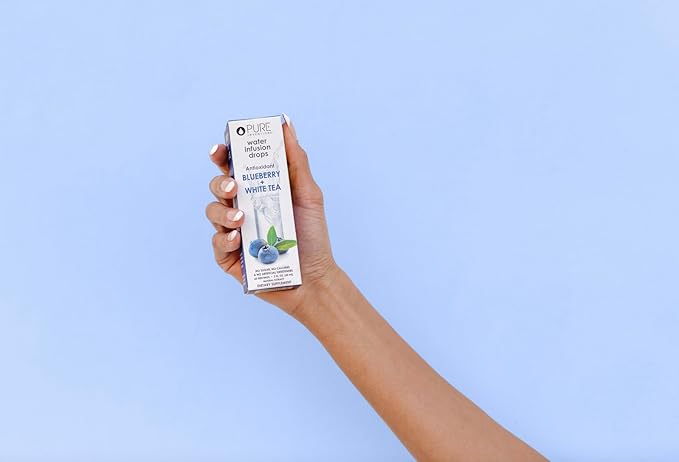 Pure Inventions - Blueberry & White Tea Water Infusion Drops - Antioxidants & Electrolytes - Health & Wellness Drink - Immunity Support -Sugar Free, Zero Calorie, No Artificial Sweeteners -60 Servings