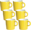 homEdge Mini Procelain Espresso Cup, 4 Ounces / 120 ml Tiny Ceramic Coffee Mugs Demitasse for Espresso, Tea- Set of 6, Yellow