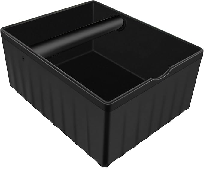 NMWearthmone Espresso knock box,Coffee grounds pucks knock box,Espresso Knock Box with Knock Bar and Non-Slip Rubber Base Knock Box,Shock-Absorbent Durable Barista Espresso Coffee Knock Box (Black)