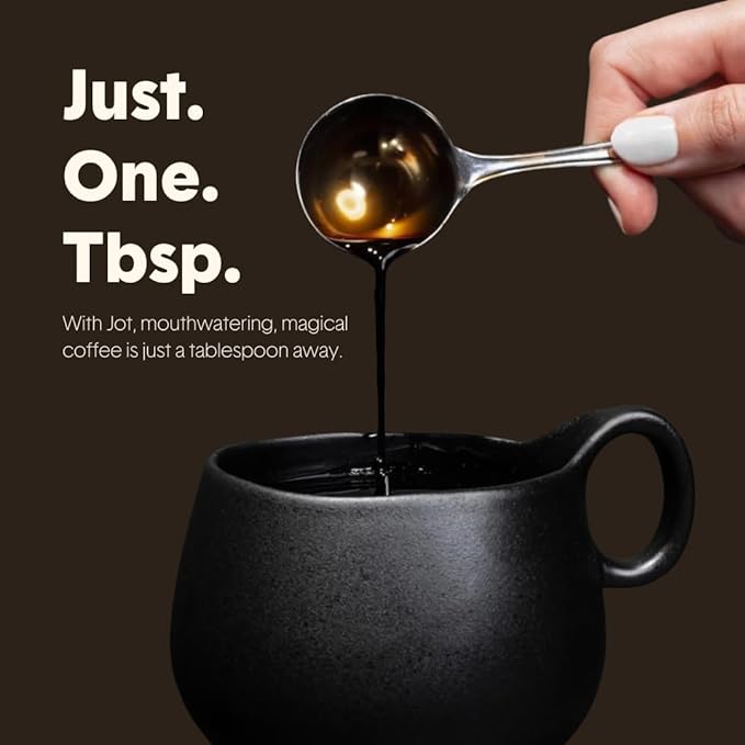 Jot Coffee Concentrate (Original/Dark) High Caffeine Cold Brew Coffee Concentrate Liquid for Iced Coffees, Instant Espresso, Hot or Cold Instant Coffees - Makes 14 Cups, 150mg Caffeine/Tbsp, No Sugar