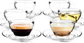 LEMONSODA Clear Large Glass Coffee Mug with Handles for Hot Beverages, Clear Mugs for Espresso, Tea, Cappucino, Latte, Juice (8.75 oz, 10.5 oz, 12 oz) (8.75 oz, Set of 6)