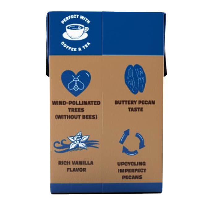 PKN Sweet Vanilla Pecan Milk Creamer, Plant-Based, Vegan, Dairy-Free, No Gums or Oils, Keto-Friendly, Barista-Approved, Shelf-Stable, 16oz Six-Pack