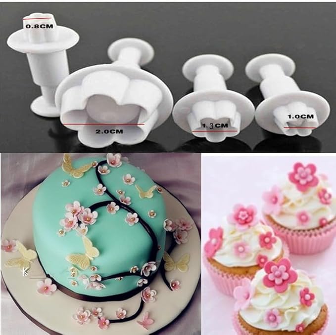 Flower Fondant Cutters,73Pcs Cake Cookie Cutter Plunger Sugarcraft Alphabet Letters Decorating Tools,Sunflower Rose Leaf Butterfly Heart Star Carnation Hollow Calyx Cutter Molds,Icing Modelling Kit