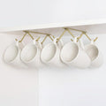 Cabinet Hook Mug Holder - Hanging Coffee Cup Rack for Kitchen, Under Cabinets Metal Hangers Organizer Shelf Storage Utensil (Gold)