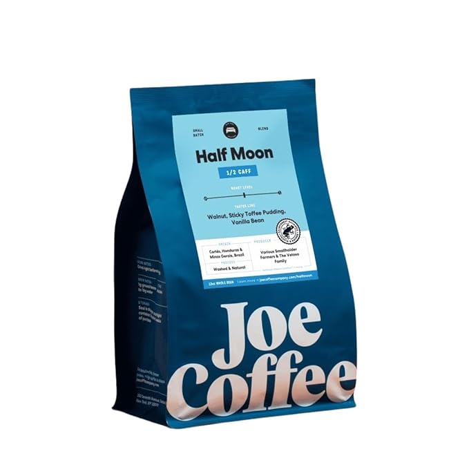 Half Moon Half Caff - Roasted by Joe Coffee Company - Whole Bean Coffee - 6 Ounce Bag