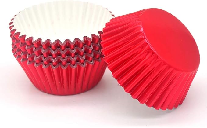 Standard Red Foil Cupcake Liners Muffin Baking Cups for Party and More, 100-Count