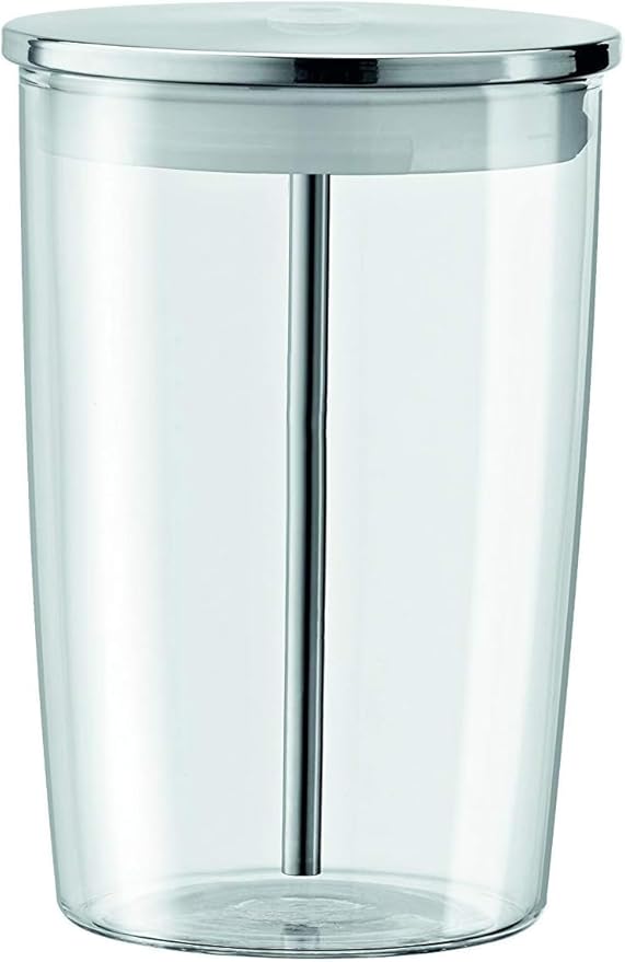 WUYAN Glass Milk Container, Clear.Glass milk storage container is perfect for use with the Jura Automatic Coffee Centers.