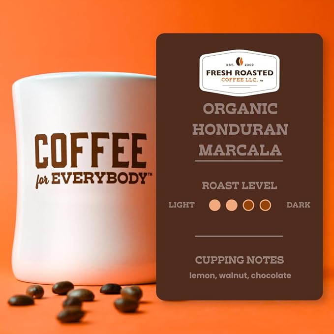 Fresh Roasted Coffee, Organic Honduran Marcala | USDA Organic, 100% Single Origin, Kosher | Medium Roast 2 lb (32 oz) Whole Bean