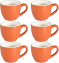 homEdge Mini Procelain Espresso Cup, 3 Ounces / 90 ml Tiny Coffee Mugs Demitasse for Espresso, Tea- Orange