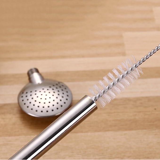Reusable Bombilla Yerba Mate Straw - Stainless Steel Removable Spoon Style Filter with a Beautiful Bead - Metal Straw for Drinking Loose Leaf Tea - Includes Cleaning Brush(Pinks)