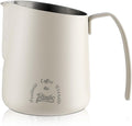 Milk Frothing Pitcher 750ML - Espresso Steaming Pitcher with Large Handle and Scale,Stainless Steel Milk Frothing Cup for Cappuccino, Latte Art,Coffee Machine Accessories (White)