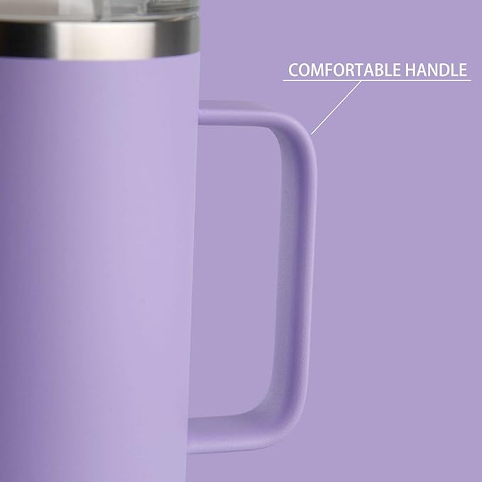 24 oz women's thermal coffee mug, double-wall insulation, easy to hold and clean, suitable for camping travel water cup