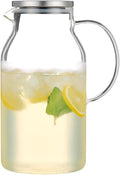 Karafu Glass Pitcher with Lid, 95 Ounces Wide Mouth Heat Resistant Water Jug for Hot/Cold Water, Ice tea and Juice Beverage