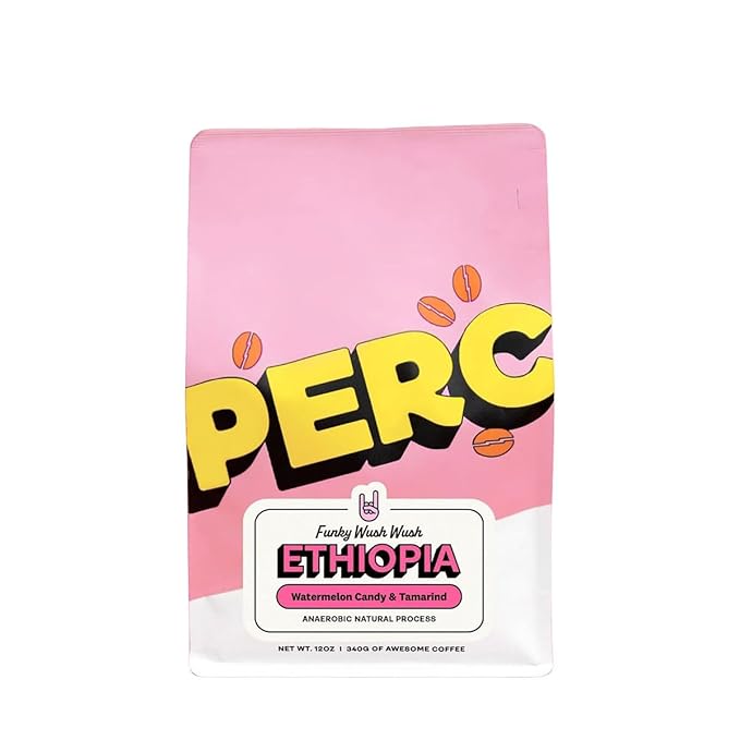 Ethiopia Funky Wush Wush - Roasted by Perc Coffee - Whole Bean Coffee - 12 Ounce Bag