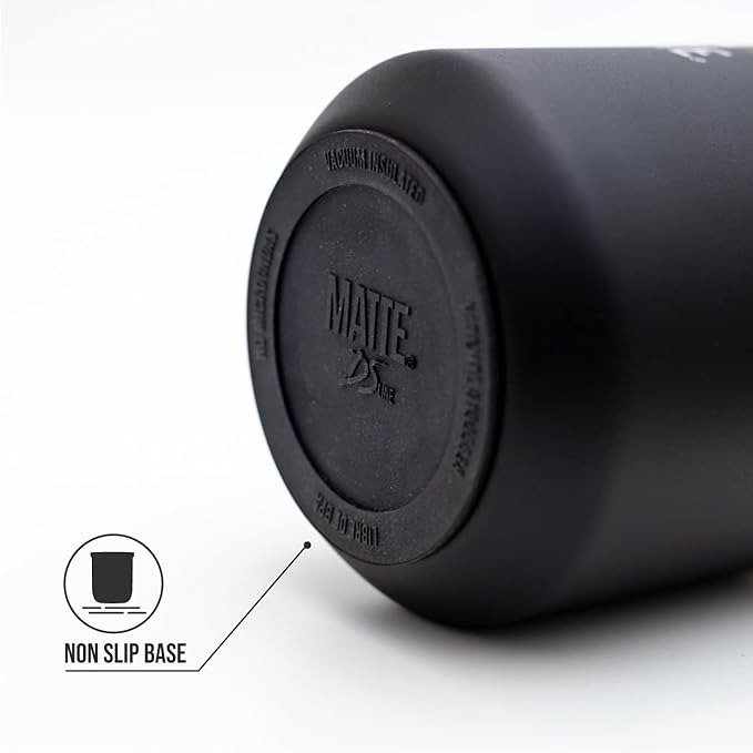 Matte 6.5 oz Yerba Mate Gourd and Bombilla Set - Includes DS Pro Box - BPA Free Yerba Mate Set Kit with Mate Straw, Elegant Design, Non-Slip Base (Black)