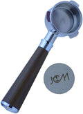 54mm Bottomless Portafilter 3 Ears Black Rosewood Handle Set– Fits Breville Barista Express, Bambino, Impress, Duo Temp Pro and Infuser – Includes 18g Filter Basket & 1.7mm Puck Screen