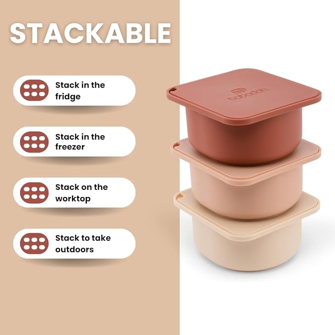 Babadoh Pizza Dough Proofing Silicone Containers with Lids | Pizza Making Accessories | Set of 6 | Multi Spice (2 Sesame, 2 Scallop, 2 Nduja) | Original Size (make 12" Pizzas)