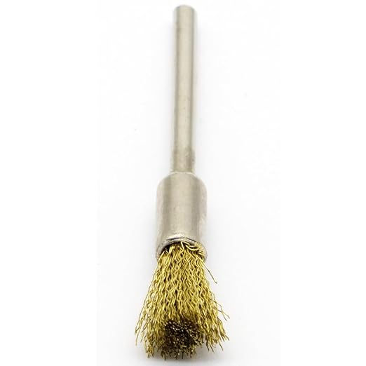 20PCS Brass Wire Brushes - Metal Rust Removal, Cleaning, and Polishing - 6mm Diameter, 1/8″ (3mm) Shaft - Removes Burrs, Dust, and Oxide Layer - Handles Rough Surfaces - Rotary Tool Accessories