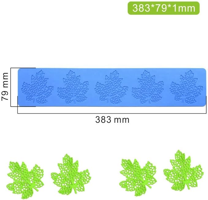 Leaf Mold, 3D Hollow Leaves Mold Silicone Fondant Candle Mold for Cake Cupcake Food Decorations