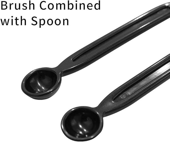 watchget Coffee Machine Cleaning Brush Set, 3 Pieces Espresso Cleaner Brushes with Spoon, Nylon Group Head Espresso Machine Cleaning Tool