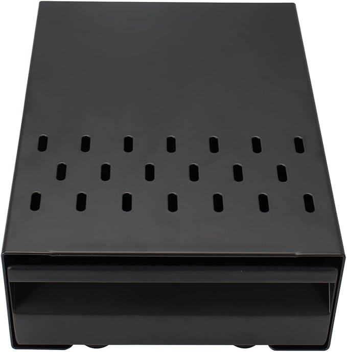 Espresso Knock Box Drawer, Stainless Steel Coffee Ground Container with Removable Rubber Knocking Bar, 9.84 x 7.08 x 3.34 inch (Black)