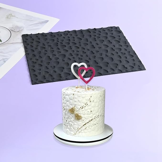 mostsom Silicone Lace Cake Mold Heart Pattern Flexible Sugar Craft Decorating Tool for Baking, Fondant, Chocolate, and Resin Molding Non-Stick Cake Decorating Molds (B_ Heart)