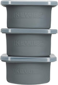 PLUS Large 1000ml Pizza Dough Proofing Boxes for DIY Artisan Pizza, Food Grade Silicone Stackable Containers with Lids. Freezer, Fridge, Dishwasher Safe (3Space Grey Plus)