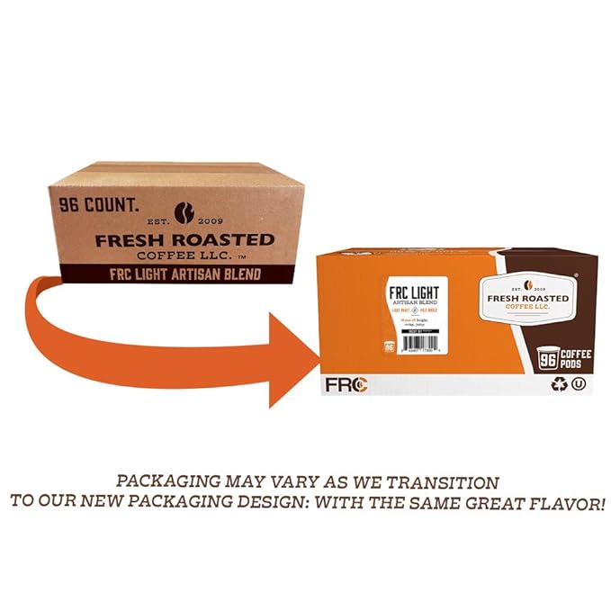 Fresh Roasted Coffee, Organic Artisan Blend Variety Pack | USDA Organic, Kosher | K-Cup Compatible, 96 Pods