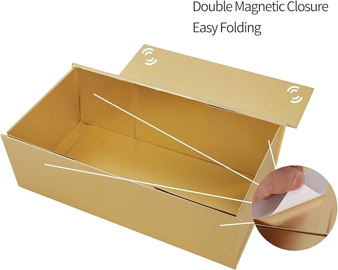 Gold Gift Boxes 10"x6"x3" with Magnetic Closure Lid Gift Boxes for Presents,Bridesmaid Gifts Box,Cute Box,Luxury for Gift Packaging, Magnetic Gift Box for Wrapping Gifts (Gold/5PCS)