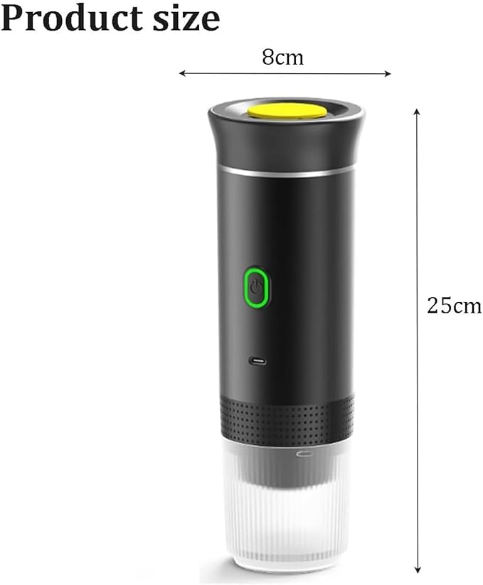 Esprova Portable Espresso Machine, Portable Electric Coffee Maker for Travel Camping, 3-in-1 Self-Heating Espresso Maker, Compatible with Ground Coffee and Capsules, Compact Lightweight (White)