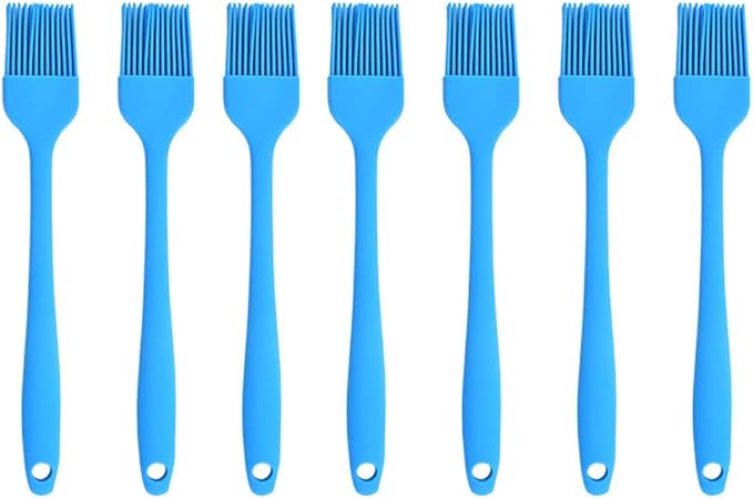 Silicone brush, Oil Brush for BBQ Kitchen Cooking Baking and Grilling (7 PCS,blue)