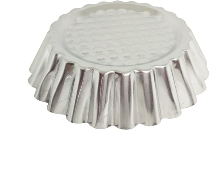 MYStar Set of 20, 3-3/4" Fluted Design Round Shape Non-stick Aluminum Tart Mold, Mini Pie Tin, Tartlet Pan