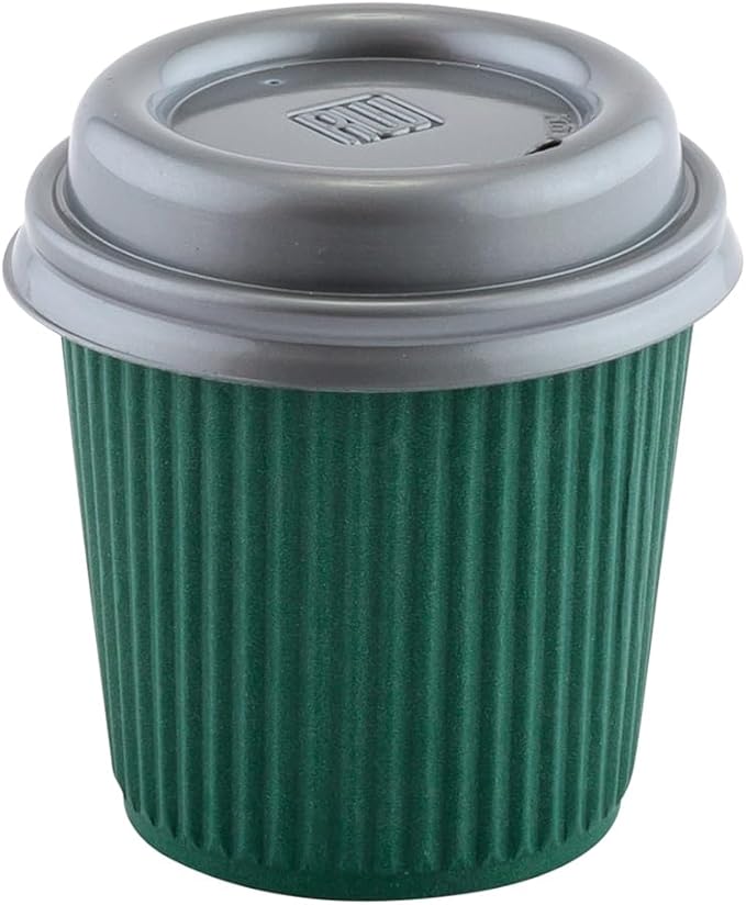 4 oz Forest Green Paper Coffee Cup - Ripple Wall - 2 1/2" x 2 1/2" x 2 1/4" - 500 count box