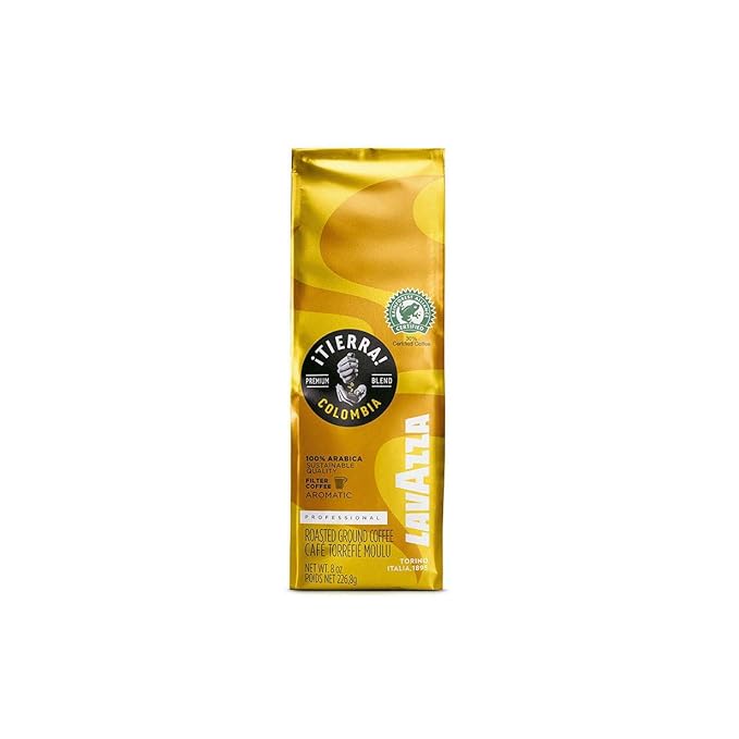 Lavazza ¡TIERRA! Colombia 100% Arabica-filter Authentic Italian, Blended And Roated in Italy, Fruity aroma with a balanced body-filter resulting in notes of grapefruit, red fruits, bergamot & Honey