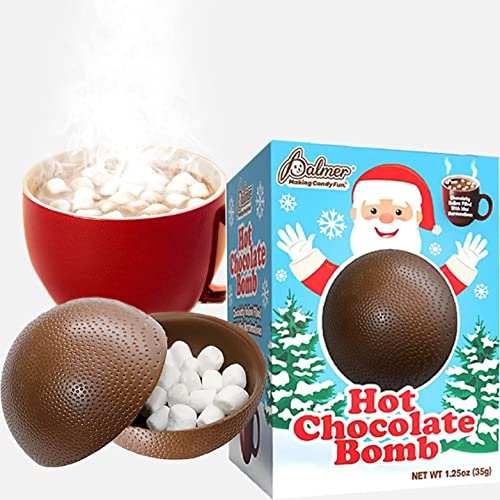 Fruidles Christmas Hot Chocolate Bombs, Chocolaty Hallow Filled with Mini Marshmallows Birthday, Cocoa Bombs (Pack of 2)