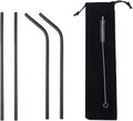 Gugrida Stainless Steel Straws 8.5" - 4 Pack (2 Straight, 2 Bent, 1 Brush) - Ultra Long, Eco-Friendly, Includes Cleaning Brush