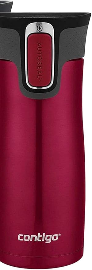 Contigo West Loop Stainless Steel Vacuum-Insulated Travel Mug with Spill-Proof Lid, 16oz 2-Pack, Very Berry & Steel Colors, Keeps Hot to 5h & Cold to 12h