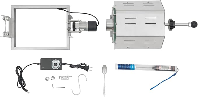 0.66-2.65lb Automatic Coffee Roaster Coffee Bean Roasting Machine Commercial Coffee Gas Roaster with Thermometer & Speed Controller Drum Type Gas Burner Require