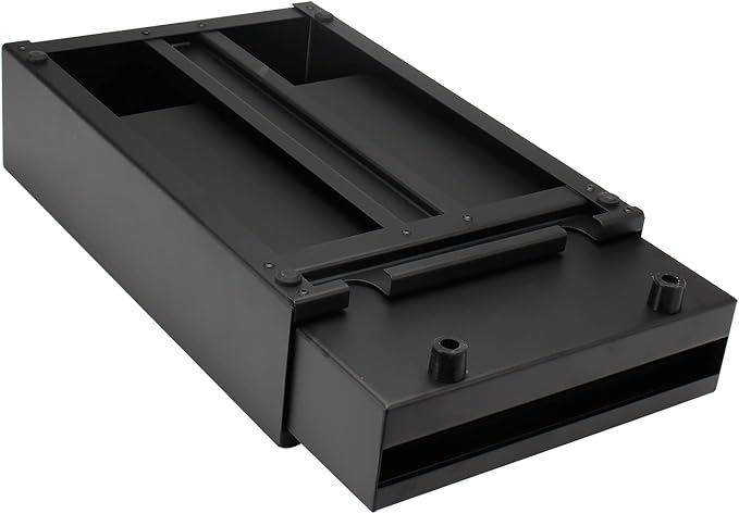 Espresso Knock Box Drawer, Stainless Steel Pull-Out Style Coffee Grounds Powder Container Bin for Cafes Restaurant Home Bar, Large, 14.96 x 10.03 x 3.93 inch (Black)