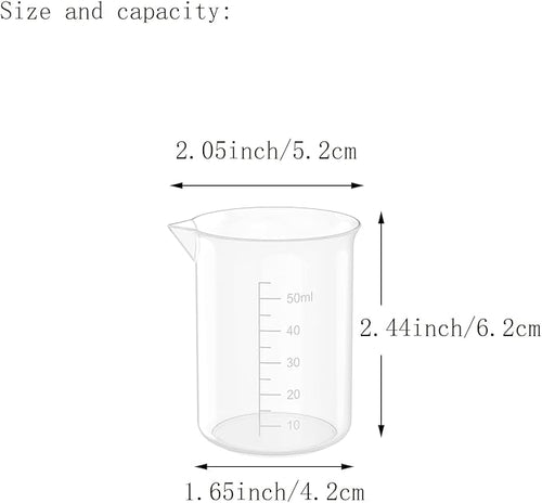 17 Oz Transparent Lab Measuring Cup, 500ml Plastic Beaker Cups, for Science Experiment, Liquid Measuring, 12 Pcs