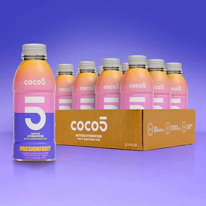 COCO5 Clean Sports Hydration Multipack | 100% Natural | 50% Less Sugar | Nothing Artificial | Non-GMO | Gluten Free | Developed by Pro Trainers for Pro Athletes | 16.9 OZ (Pack - 12)