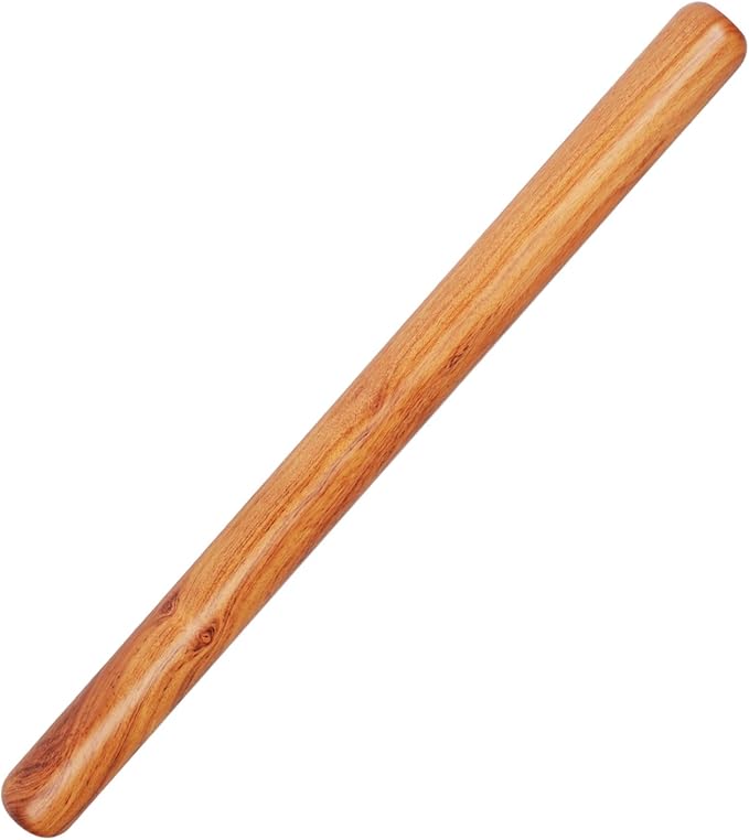 Natural High-Density Solid Bubinga Wood French Rolling Pin | 50% Heavier than Sapele pins | Less Effort | Perfect for Pies, Pastry & Cookies | Protective Fabric Sleeve - Ideal Baking Gift.