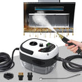 Steam Cleaner, 2500W High Handheld Steam Cleaner, 1L Portable Car Steam Cleaner, 6 High Speeds Pressure Temperature Steam Cleaning Machine with 3 Brush Heads for Kitchen Home Car Cleaning（White）