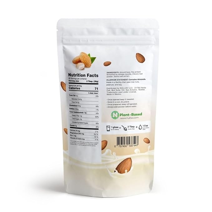 NULLIAV | Mediterranean Almond Milk Powder Original 15.5 Oz.