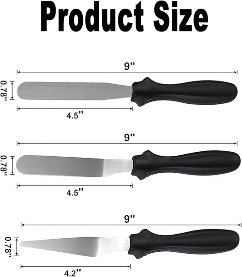 3pcs Small Icing Spatula,Lmoszuak Professional food grade stainless steel cake spatula,with Sturdy & Durable Handle Cake Spatula,Frosting smoother spatulas for cake decorating,Baking(4 inch)