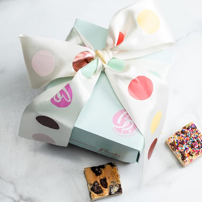 Brownie Points 12 Baby Brownies Gift Box. Fudge Chocolate Brownies Gourmet gift for him, her, and friends. (Gift box and Bow with 12 Brownies - BP_BABY12)