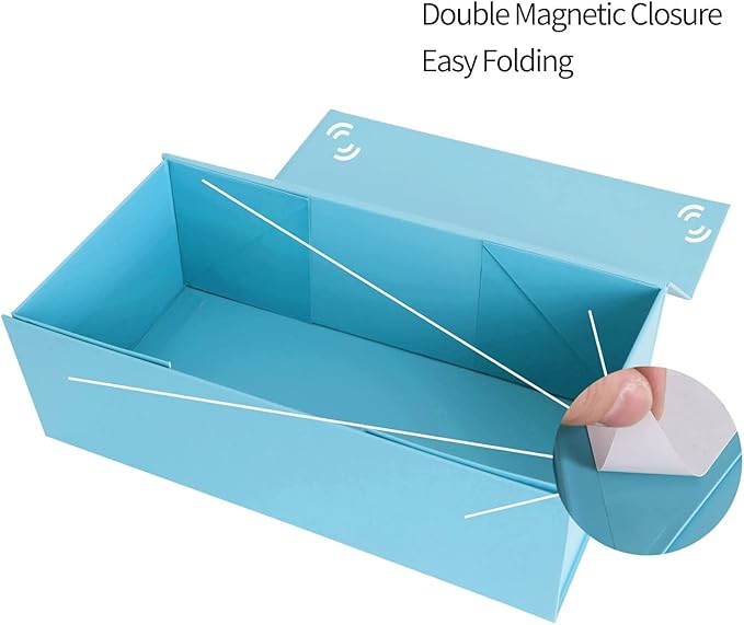 Blue Gift Box 10" x 6" x 3" with Magnetic Closure Lid Gifts Boxe for Presents,Bridesmaid Gifts Boxes,Cute Box,Birthday Gift Boxe,Luxury for Gifts Packaging, Magnetic Gift Box for Wrapping Gifts (Blue)
