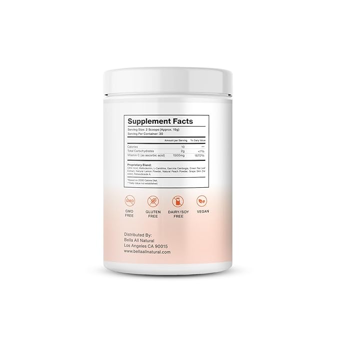 Bella All Natural Skinny Lemonade - Peach Flavor, 560g