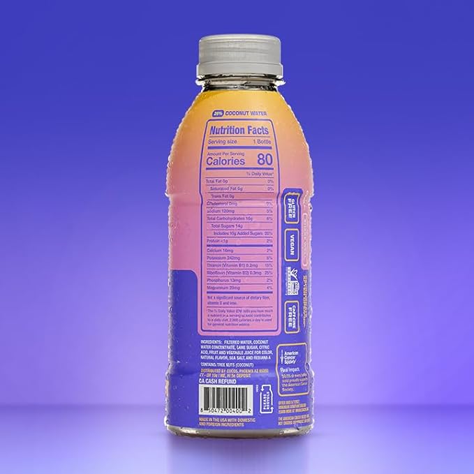 Coco5 Clean Sports Hydration Passion Fruit Flavor | 100% Natural | 50% Less Sugar | Nothing Artificial | Non-GMO | Gluten Free | Developed by Pro Trainers for Pro Athletes | 16.9 OZ (Pack - 12)