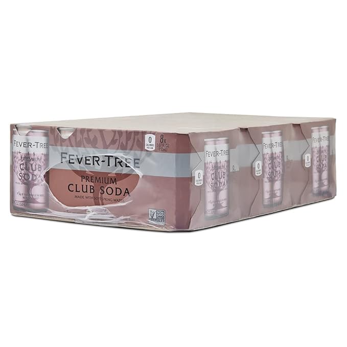 Fever-Tree Premium Club Soda Cans, 24pk/5.07 Fl Oz, No Artificial Sweeteners, Flavorings or Preservatives (Pack of 3)